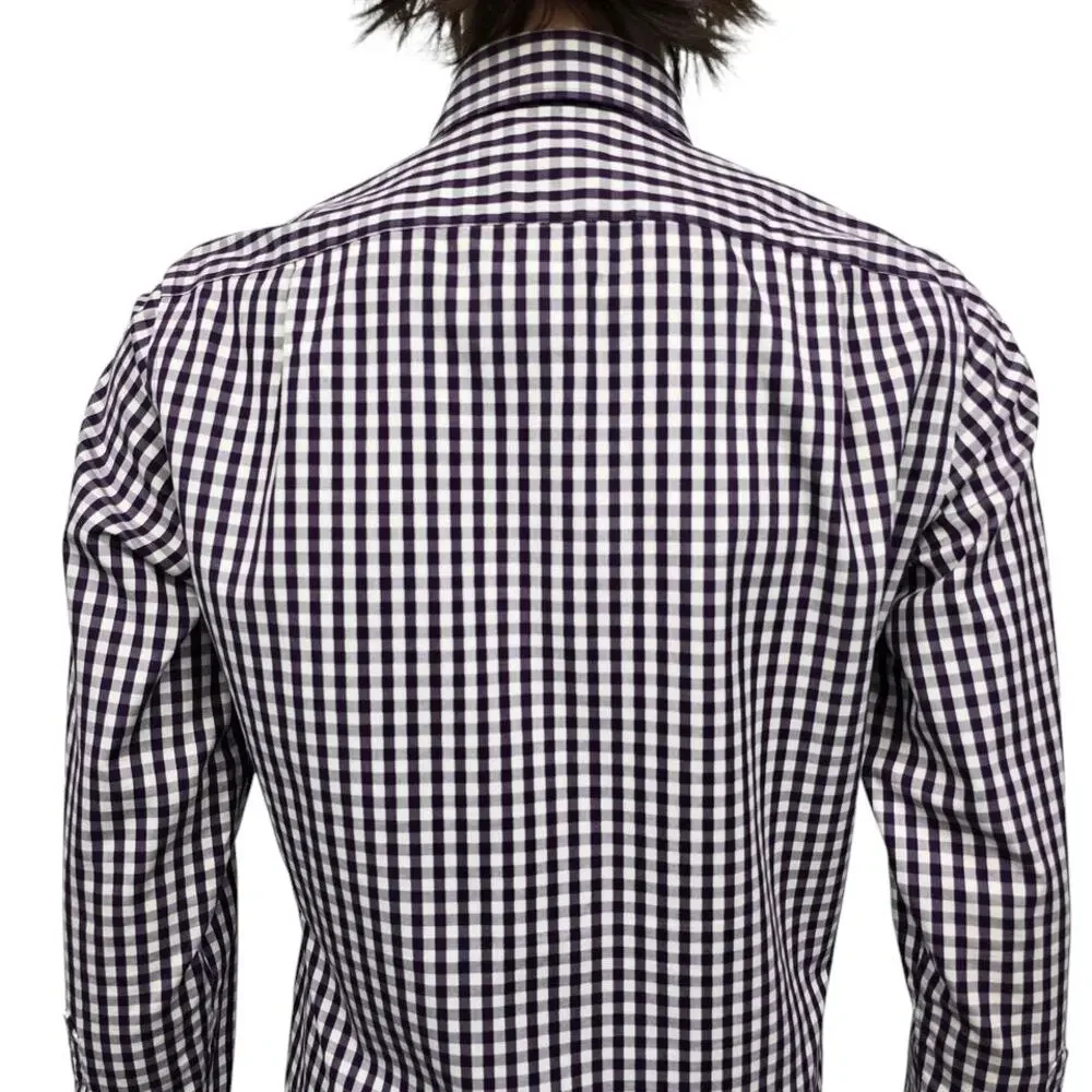 J. Crew Thompson Shirtings Wrinkle Free Shirt 80s 2-Ply Gingham Check S 14-14.5